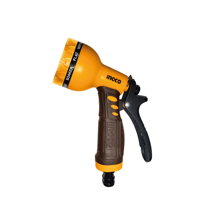 Pistolet d'arrosage 9 jets INGCO - poignée ergonomique TPR pour arrosage professionnel