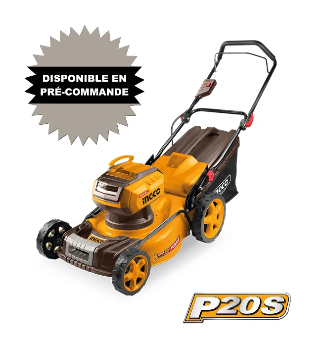 Tondeuse à gazon sans fil INGCO 40V (2x20V) - hauteur de coupe réglable 30 à 80 mm